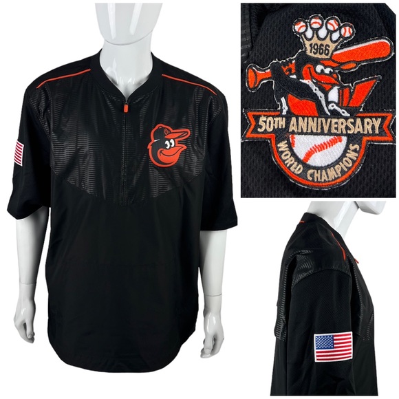 Baltimore Orioles Jacket Mens XL Vented Majestic Cool Base 50th Anniversary EUC